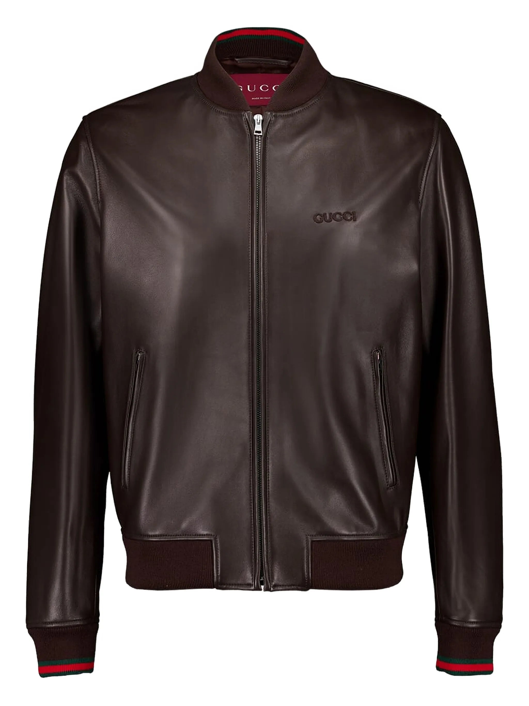 G leather bomber jacket